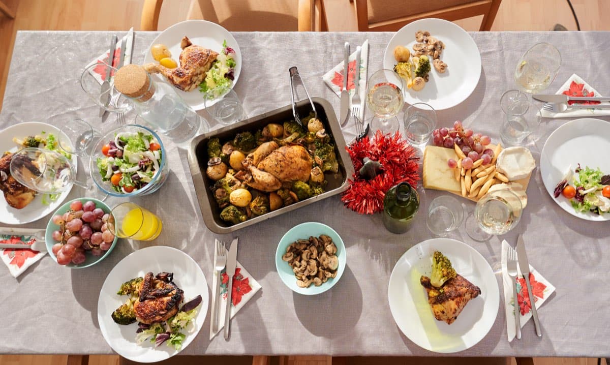 Beautiful dinner table spread